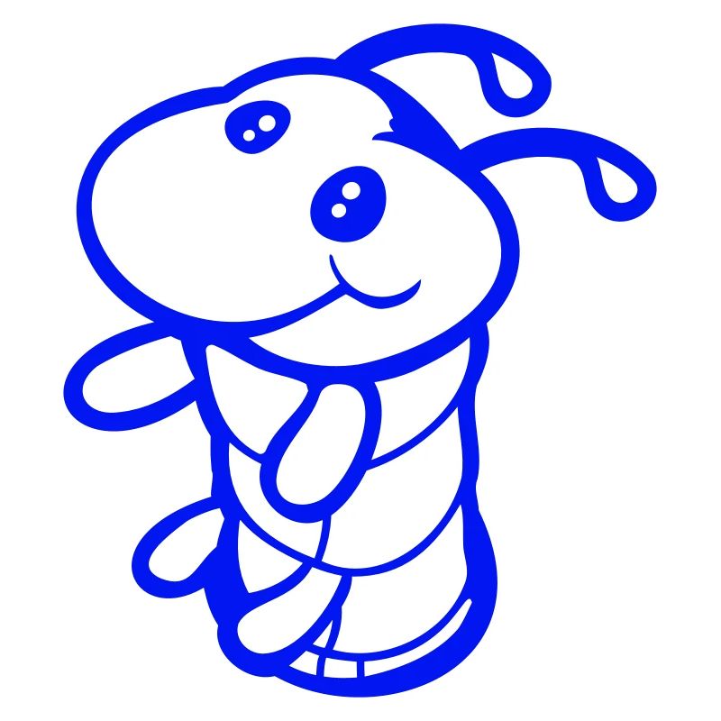 Caterpillar Bottom Hole Cute Smiles Friendly Happy