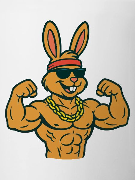 Muscle bunny with sunglasses