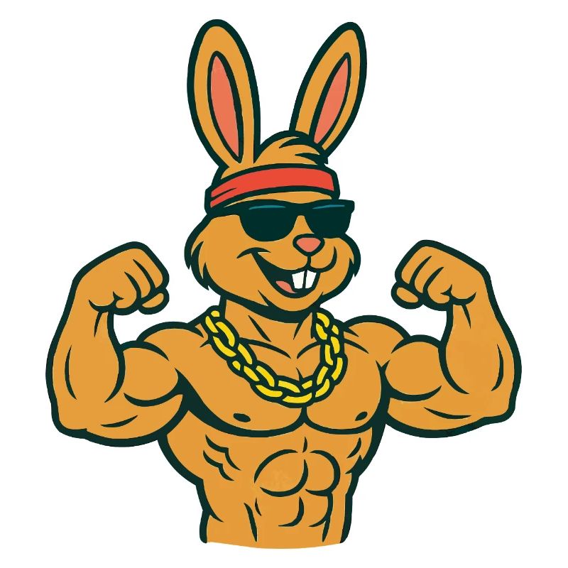 Muscle bunny with sunglasses