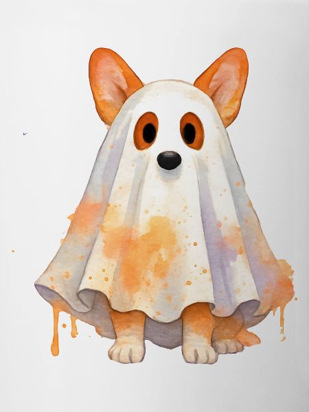 Chien Fantôme Aquarelle