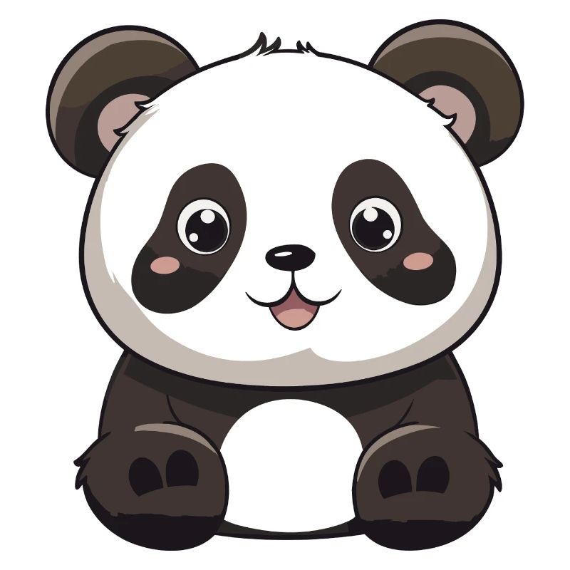 Soft and Charming Cartoon Panda