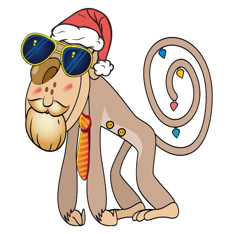Christmas monkey with sunglasses