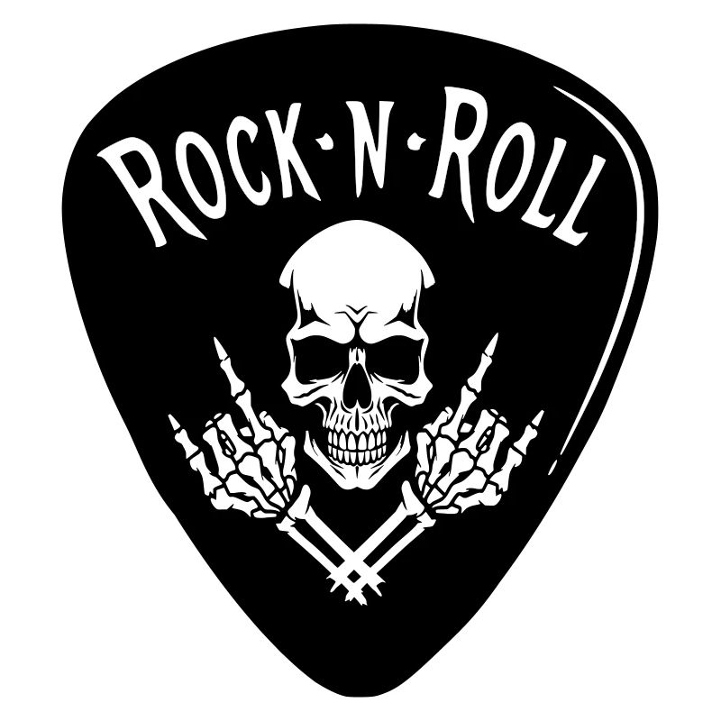 Rock N Roll Skull on Black