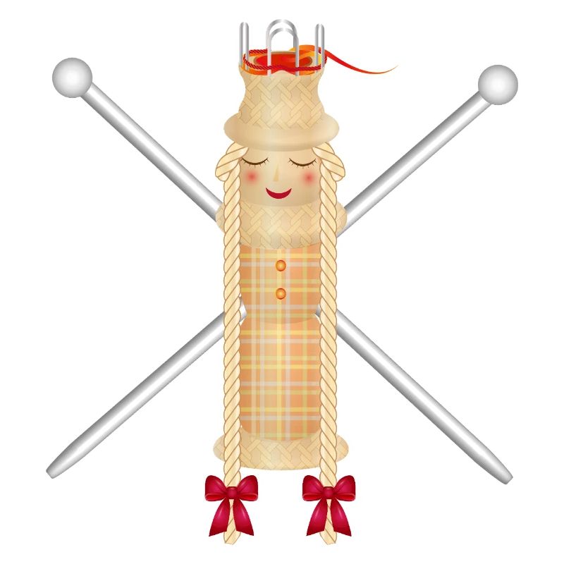 Knitting Doll with Knitting Needles – Creative Motif