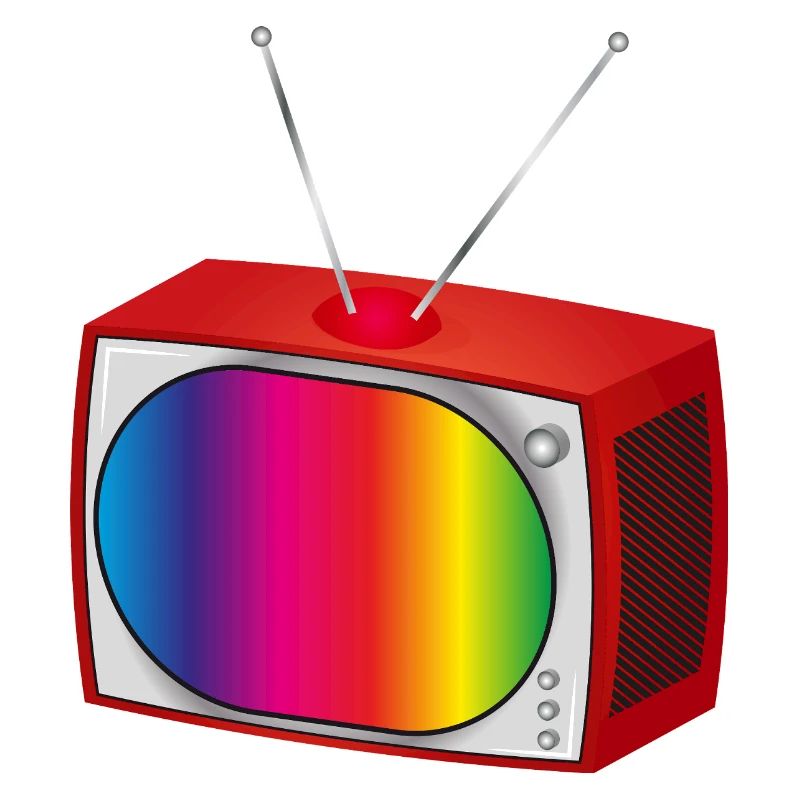 TV rétro avec écran coloré dans un look nostalgique