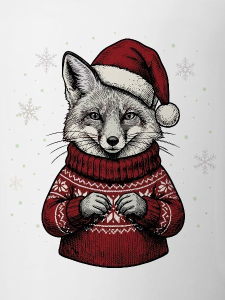 Rotfuchs Weihnachten Süßer Weihnachtsfuchs Winter