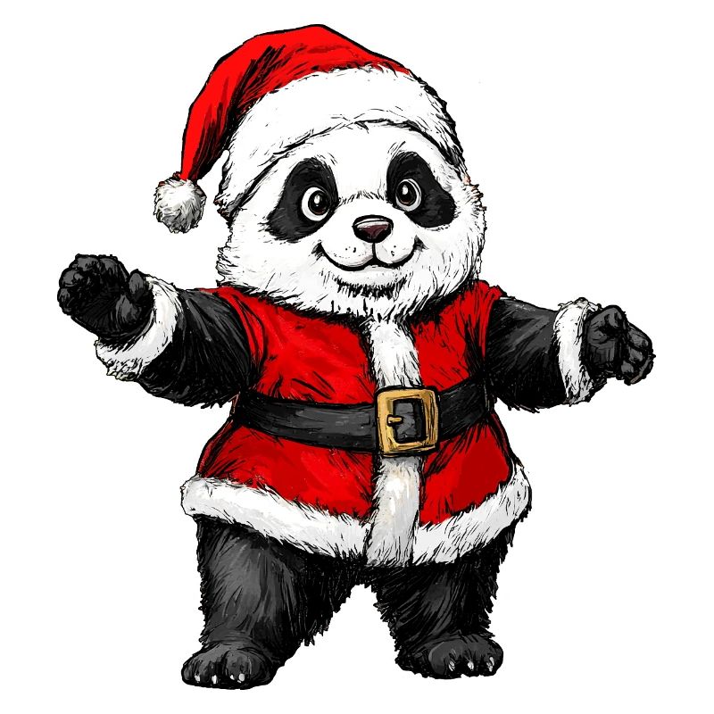 Panda Weihnachtsmann
