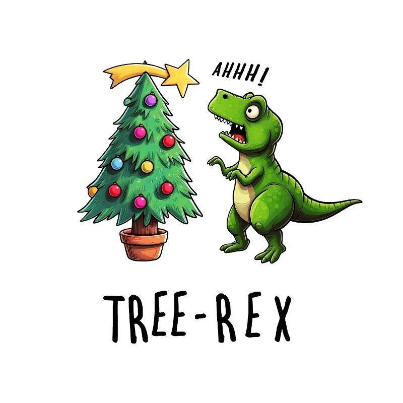 Dino meets Christmas tree