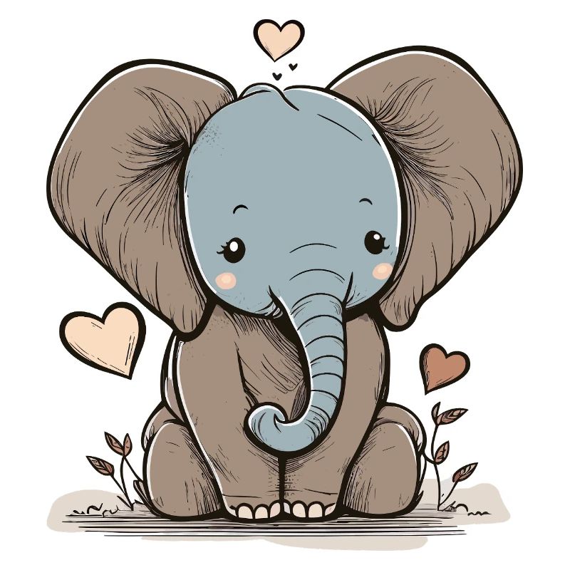 Cuddly elephant with heart
