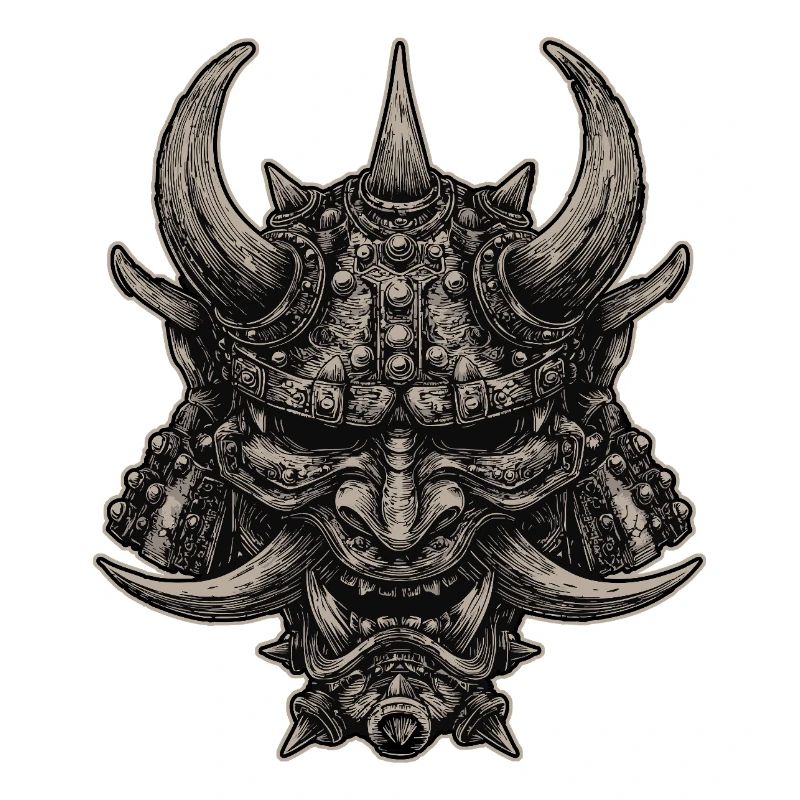 Dämonischer Samurai Helm Oni Maske
