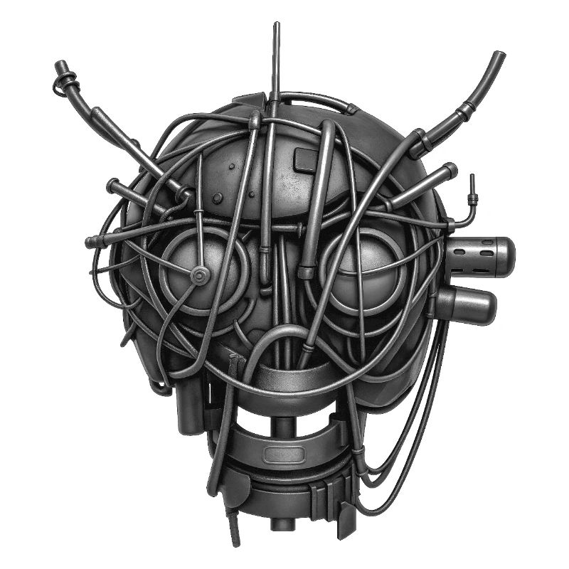 ROBOT MASK #2 - black & white