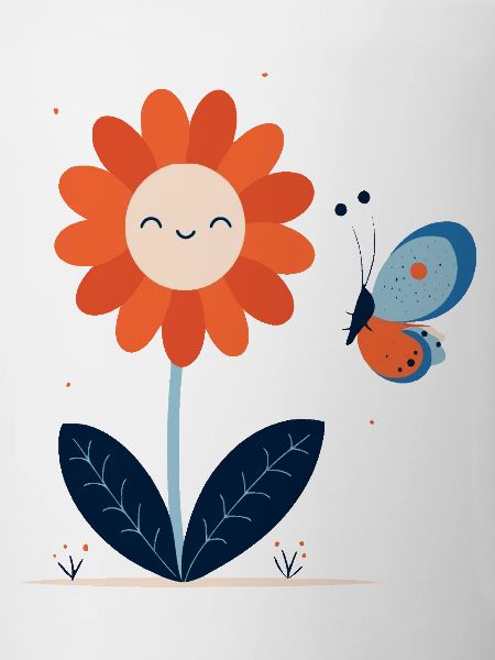 Laughing Flower with Butterfly