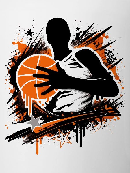 Basketball player with ball