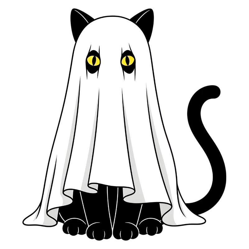 Fantôme Chat Voile Fantôme