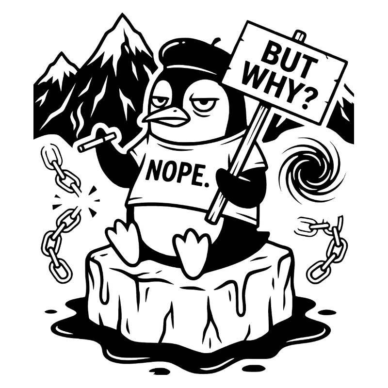Nope Penguin - Funny Sarcastic Meme