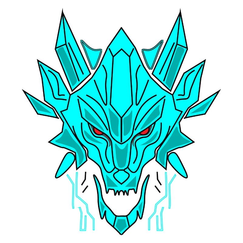 Geometrischer Eisdrache Kopf