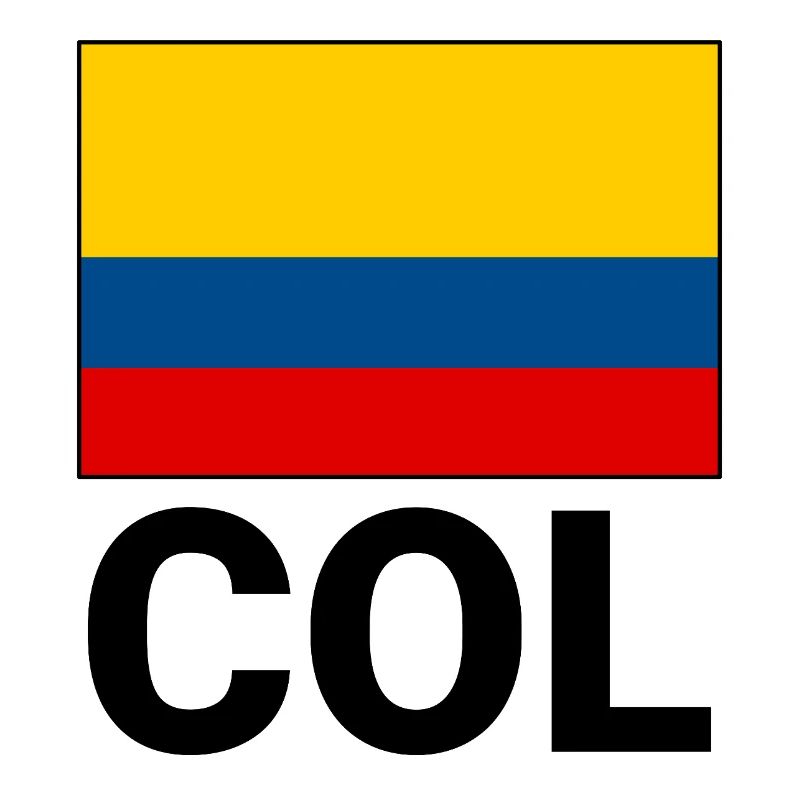 Drapeau de la Colombie tricolore avec l’abréviation COL