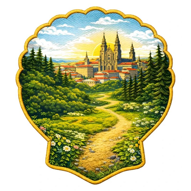 Jakobsweg Santiago Patch Illustration 