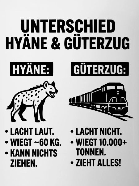 Güterzug und Hyäne