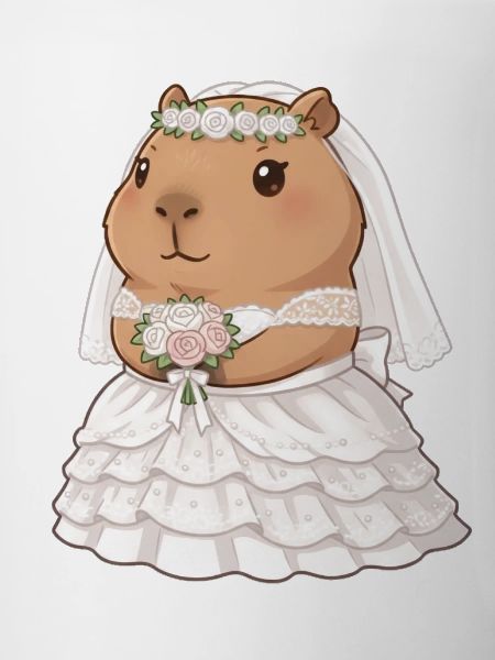 Capybara Braut an Hochzeit 