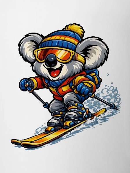 Koala beim Skifahren