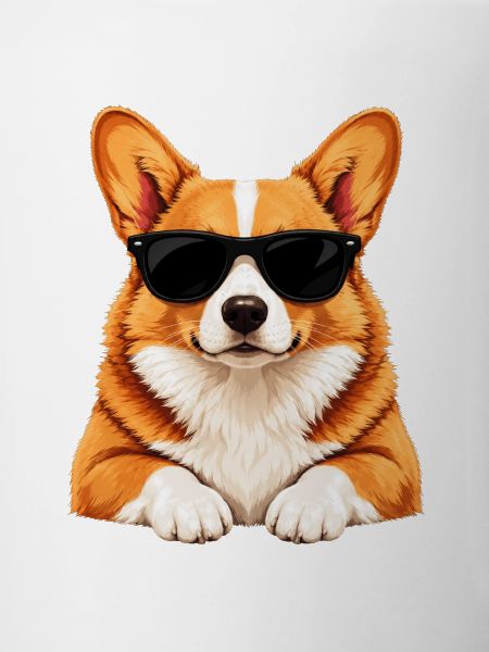 Corgi mit Sonnenbrille