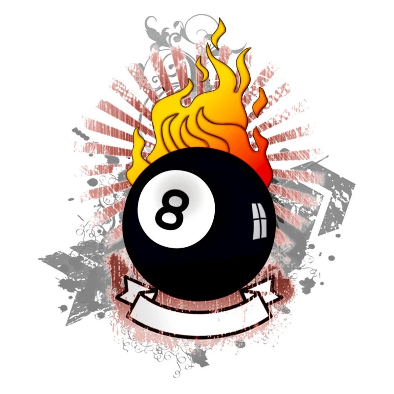 Burning 8-Ball (Billiards design) 03
