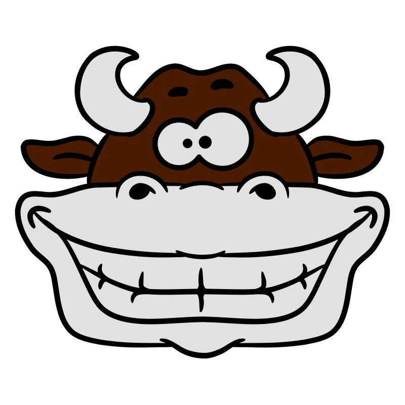 Crazy grinning cow