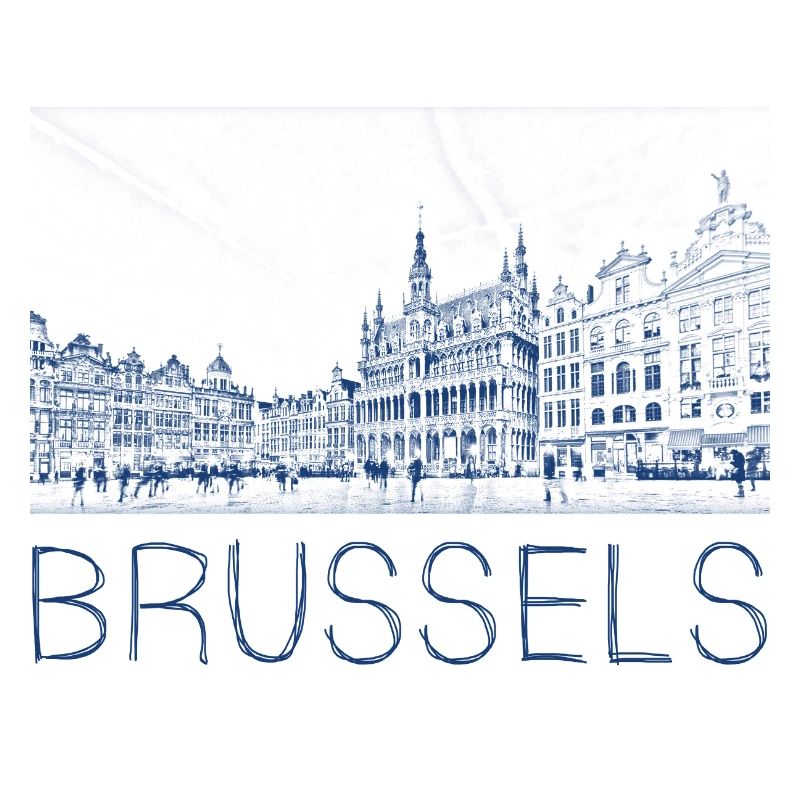 Pen drawing Brussels
