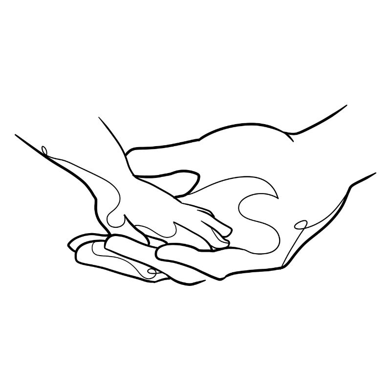Main dans la main de la confiance dessin