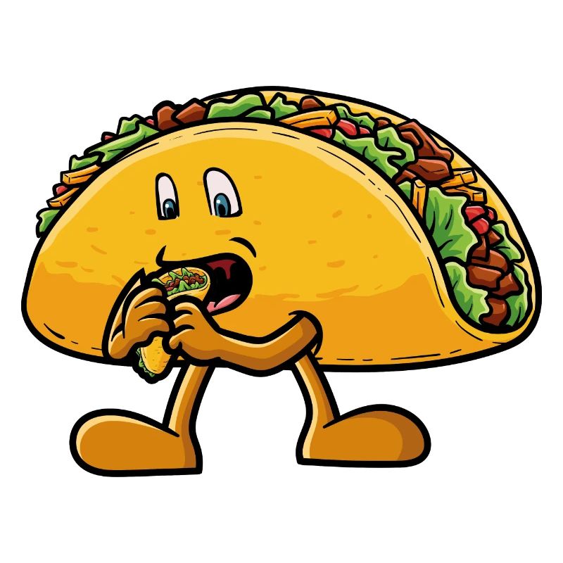 Taco mange un taco