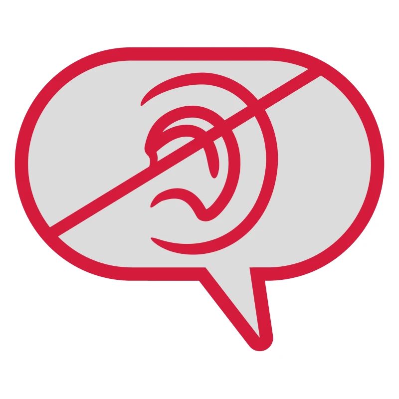 Do not hear symbol speech bubble
