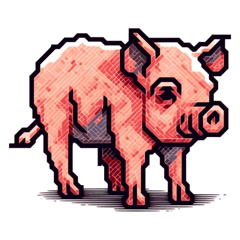 Minimaliste beau petit cochon