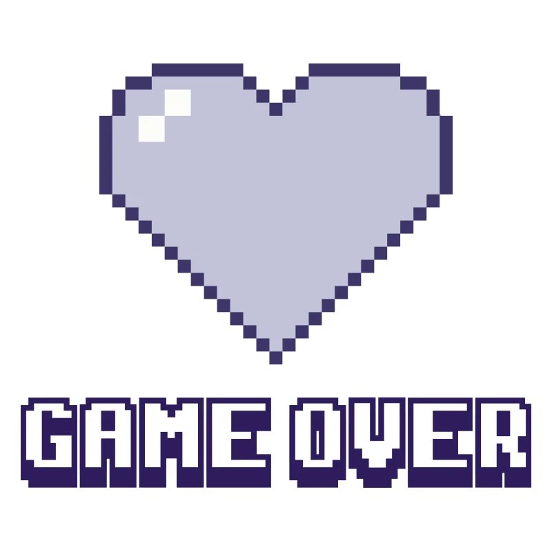 Game Over Coeur violet