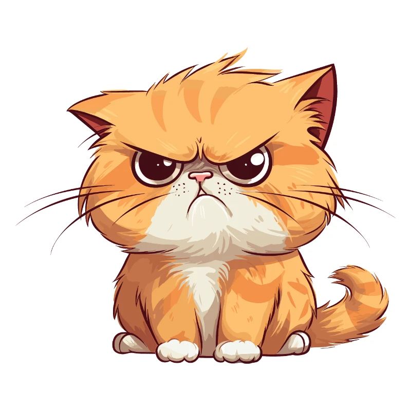 Grumpy but cute orange cat