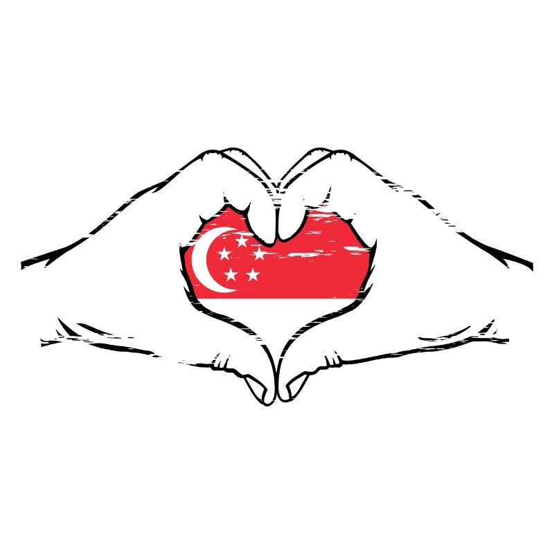 Aiguilles du drapeau de Singapour en forme de coeur utilisées