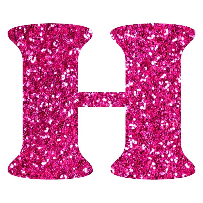 Buchstabe h rosa glitzernd