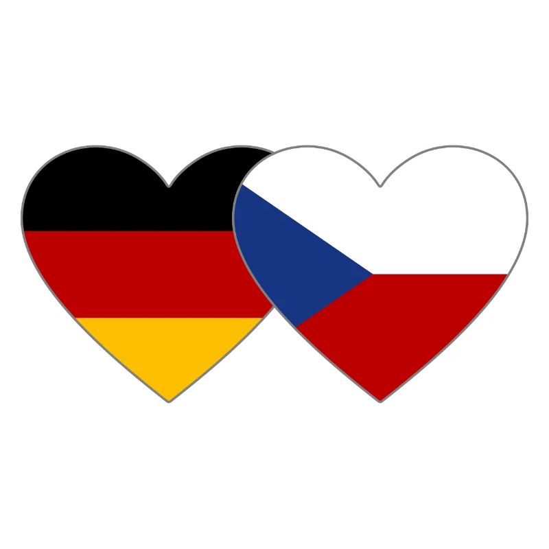 Allemagne République tchèque Drapeau coeur Drapeau