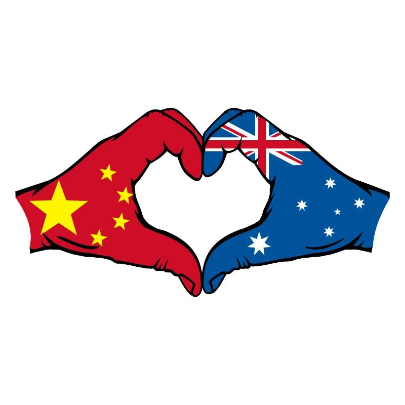 China Australia Flag Heart Shape