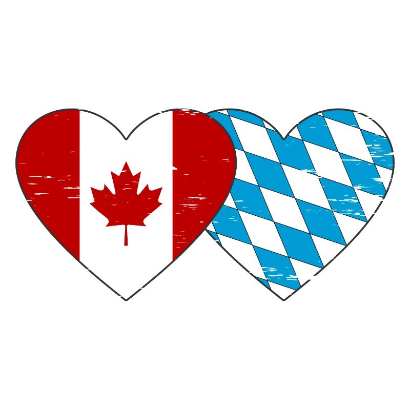 Drapeau Canada Bavière Coeur utilisé