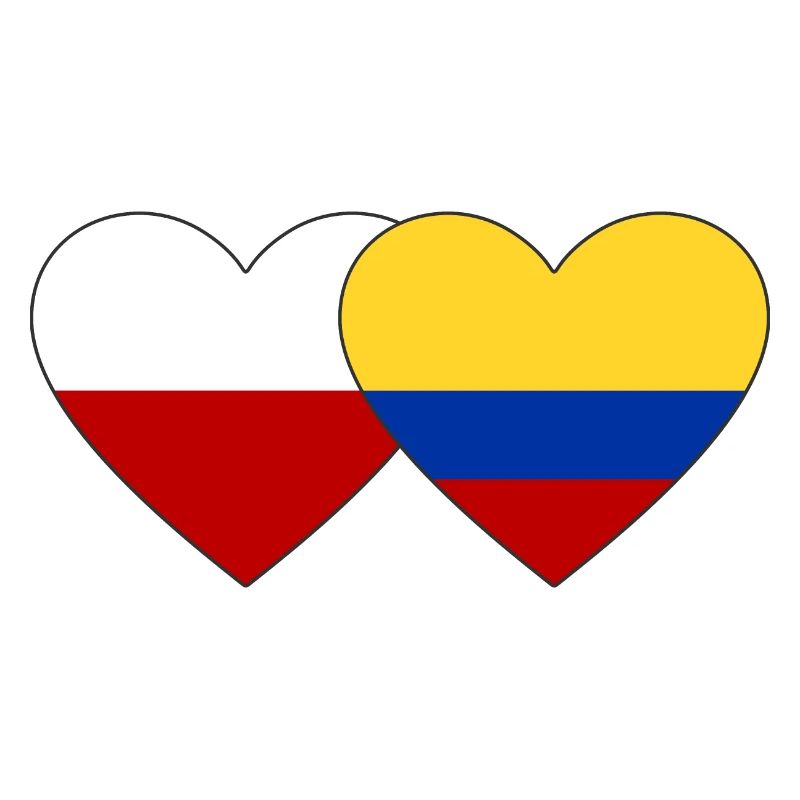 Pologne Colombie Drapeau Coeur