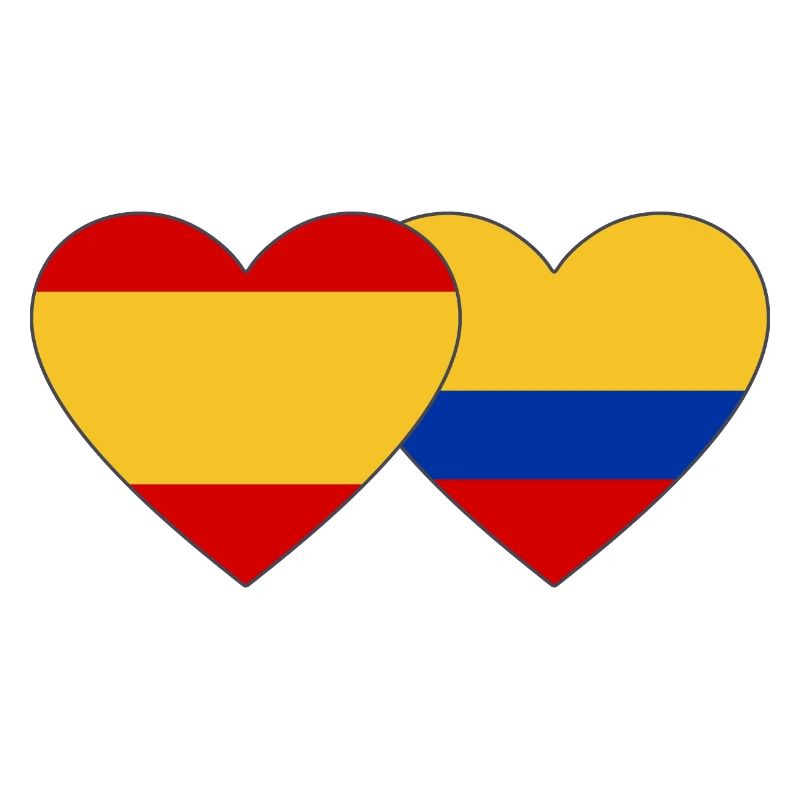 Espagne Colombie Drapeau Coeur