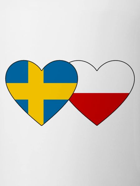 Suède Pologne Drapeau Coeur