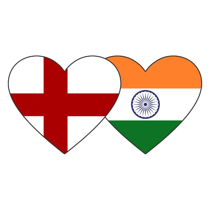 Angleterre Inde Drapeau Coeur