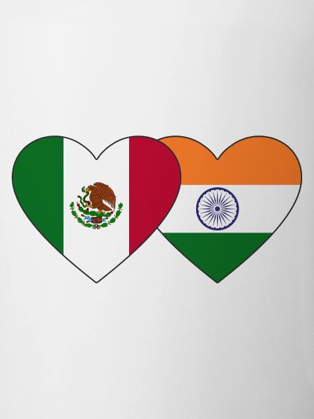 Mexique Inde Drapeau Coeur