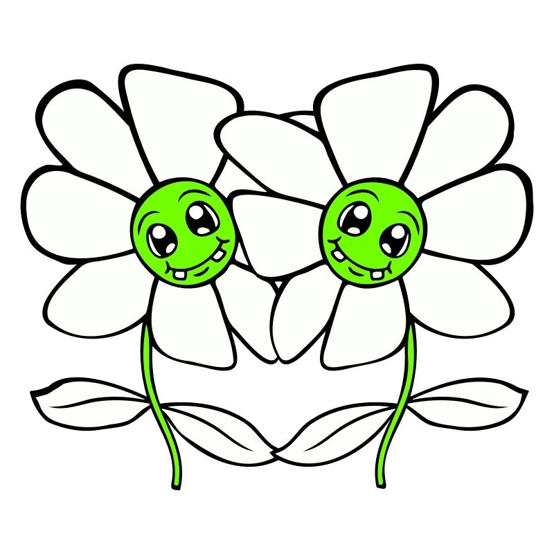 Zwei Hübsche Schöne Blümchen Blumen Blüten Freunde