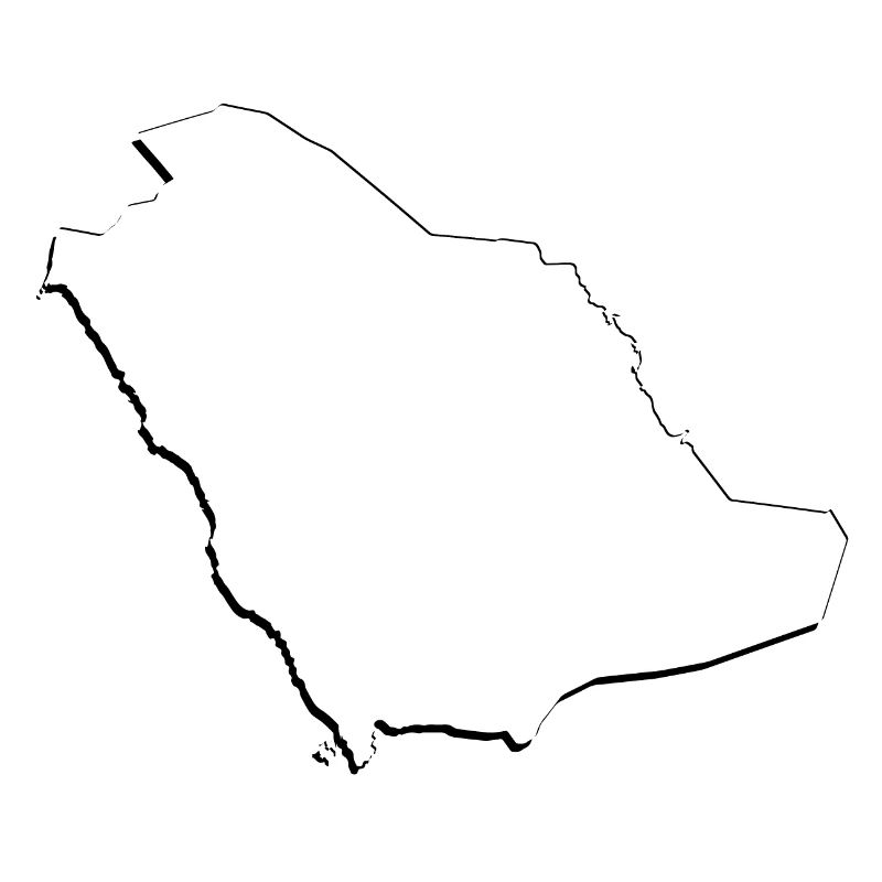 Saudi Arabia map as outline