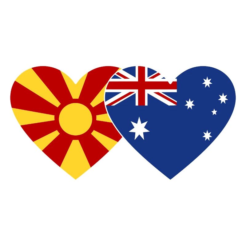 Macédoine Australie Drapeau Coeur