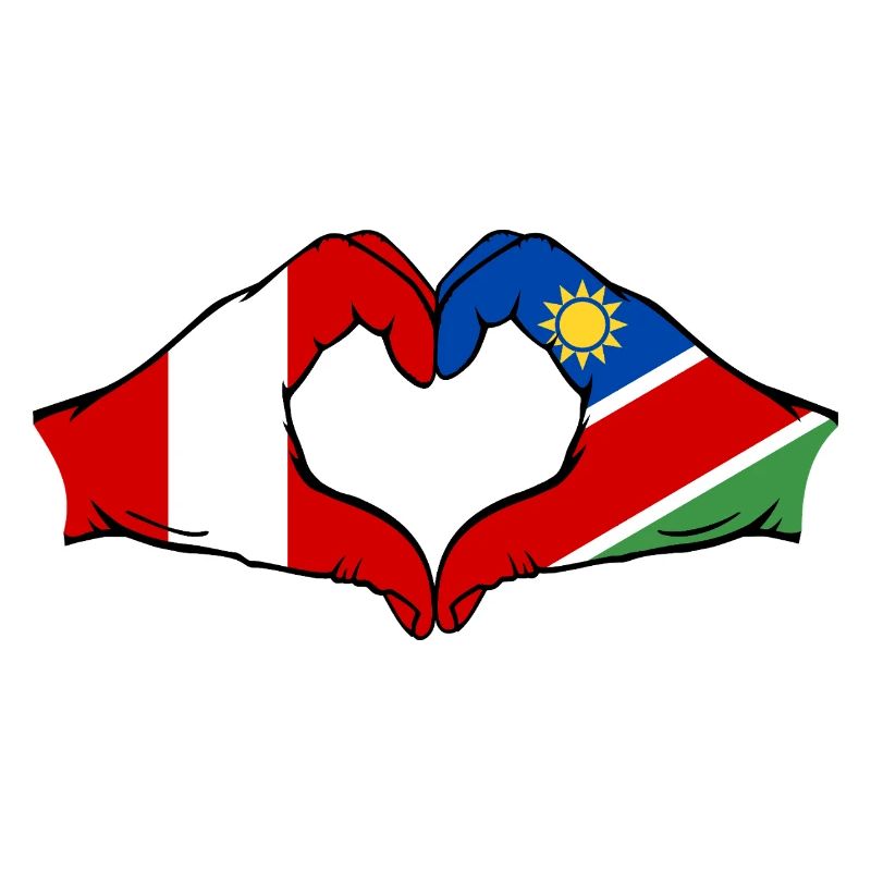 Peru Namibia Flag Heart