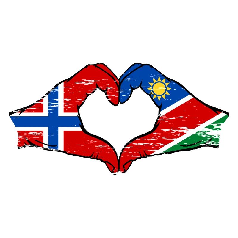 Norway Namibia Flag Heart